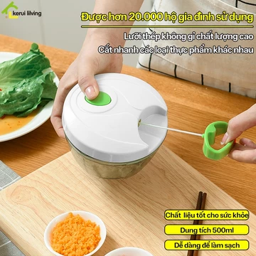 Máy xay tỏi ớt MINi cầm tay AIGE, máy nghiền tỏi ớt, máy xay lưỡi dao bén, máy xay tỏi kéo tay