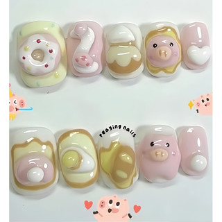 Nailbox nặn gel nổi bé heo form ngắn dễ thương được đổi form