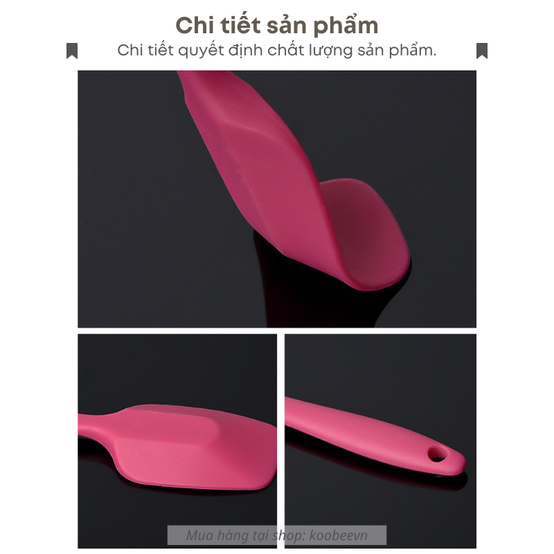 Muỗng silicone chịu nhiệt xào, đảo thức ăn, vét bột chống trầy chảo chống dính - Phới trộn bột làm bánh đồ ăn dặm