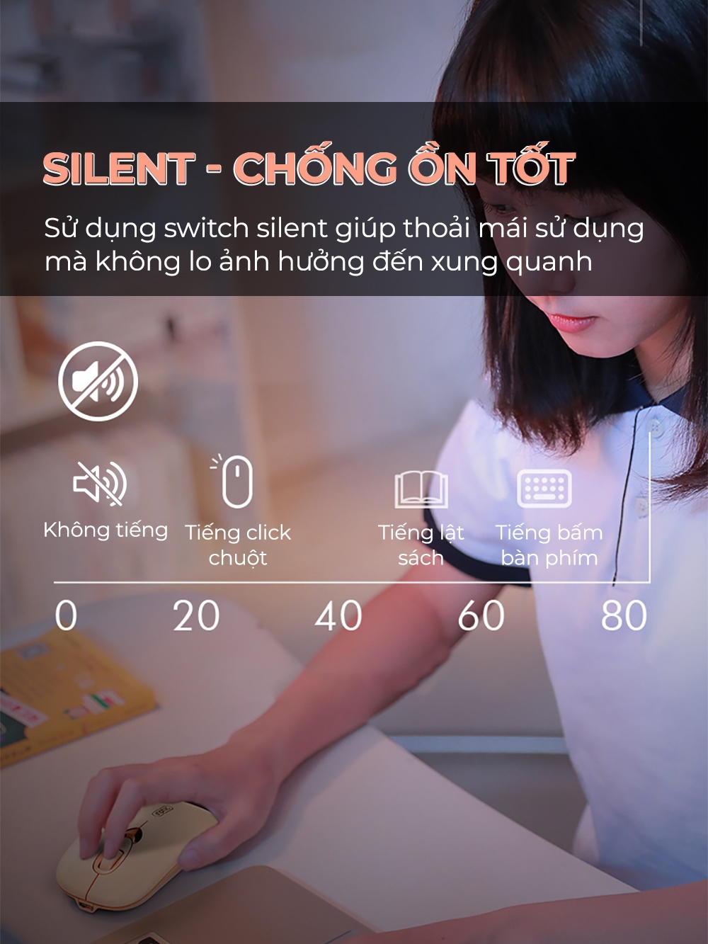 Chuột bluetooth không dây SIDOTECH Q8 hồng cute silent chống ồn pin sạc BT5.1 có chỉnh DPI cho laptop ipad táo macbook - ảnh 2