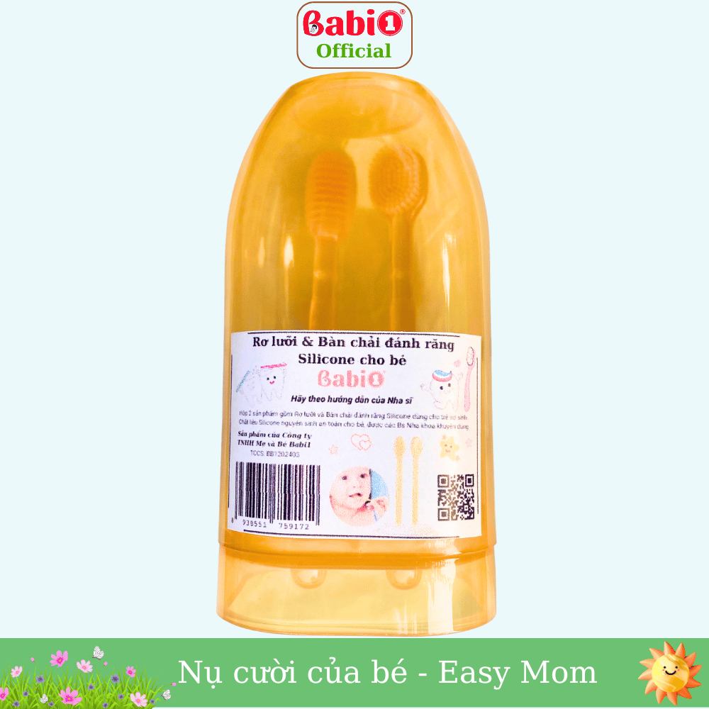 Set Rơ Lưỡi Bàn Chải Silicon Babi 1 Chăm Sóc Răng Miệng Cho Bé