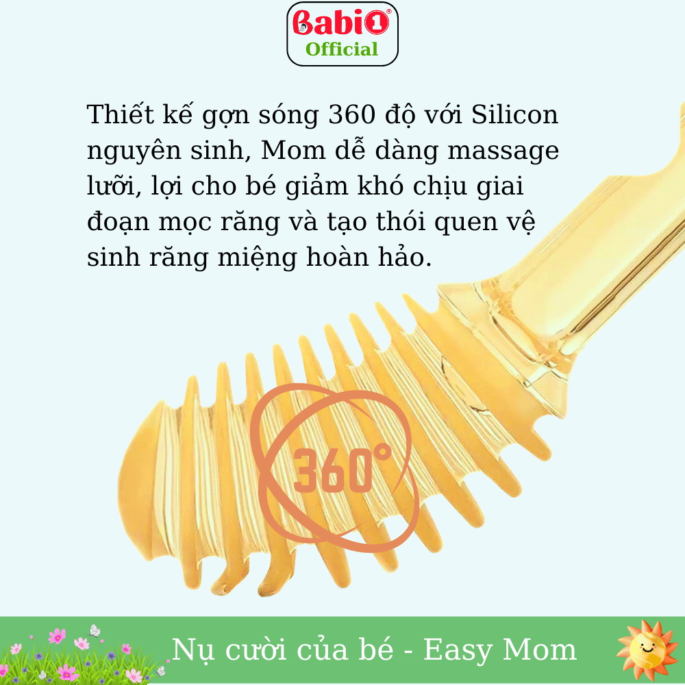 Set Rơ Lưỡi Bàn Chải Silicon Babi 1 Chăm Sóc Răng Miệng Cho Bé