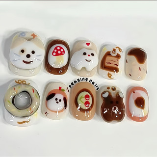 Nailbox nặn gel nổi form ngắn dễ thương được đổi form