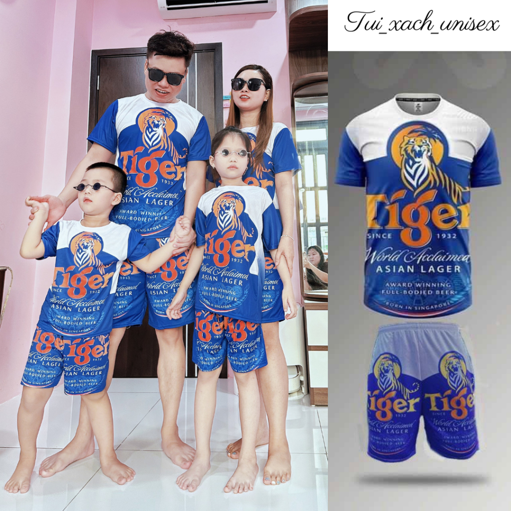 Bộ BIA TIGER XANH quần áo thể thao nam Nữ , đồ tập gym thể thao chất vải co giãn mát mẻ cao cấp mềm mịn unisex Kl1