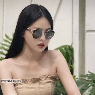 kính P R A mắt tròn gọng chữ pha màu siêu sang mã hot trend-video shop tự quay