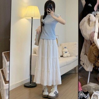Chân Váy Midi Chất Voan Tơ Dáng Xòe Dài Chữ A Dành Cho Nữ