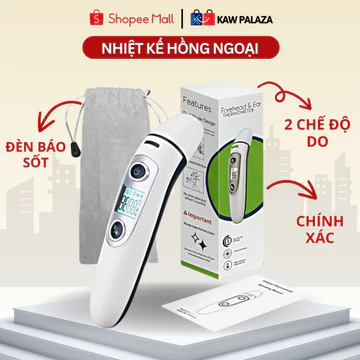 Nhiệt kế điện tử hồng ngoại đo trán đo tai - máy đo thân nhiệt không tiếp xúc - độ chính xác cao, BH 12 tháng