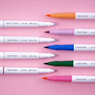 Bút Decor Pen 2 Đầu Ngòi Brush CLASSMATE, Hộp 10 Bút Màu Đa Năng Viết Calligraphy, Trang Trí Sổ Vở, Bujo CL-MK001
