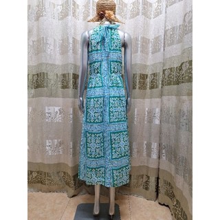 Đầm TALBOTS không tay có túi hoa văn xanh cốm size 6(N90-95,E80-85)