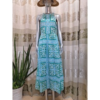 Đầm TALBOTS không tay có túi hoa văn xanh cốm size 6(N90-95,E80-85)