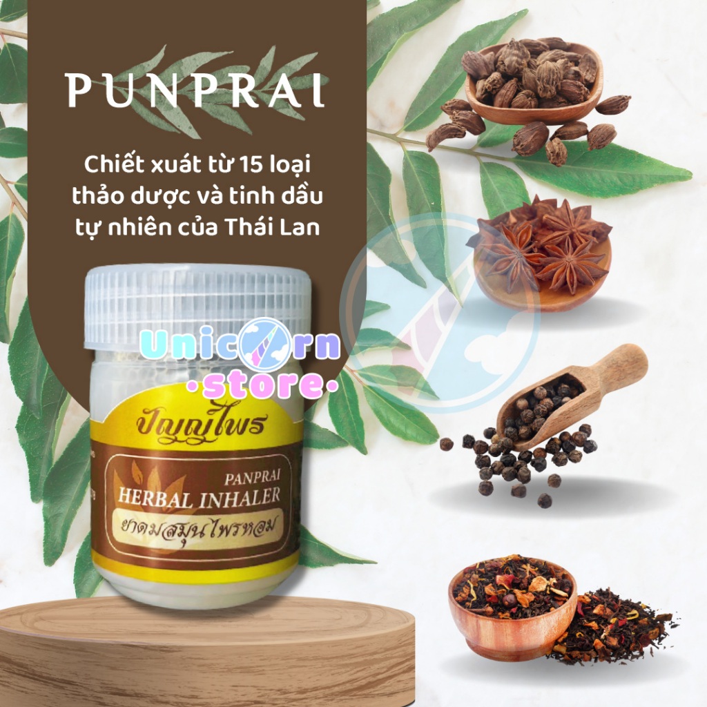 Hũ Hít Thông Mũi Thảo Dược Punprai Thái Lan Herbal Inhalant 25g