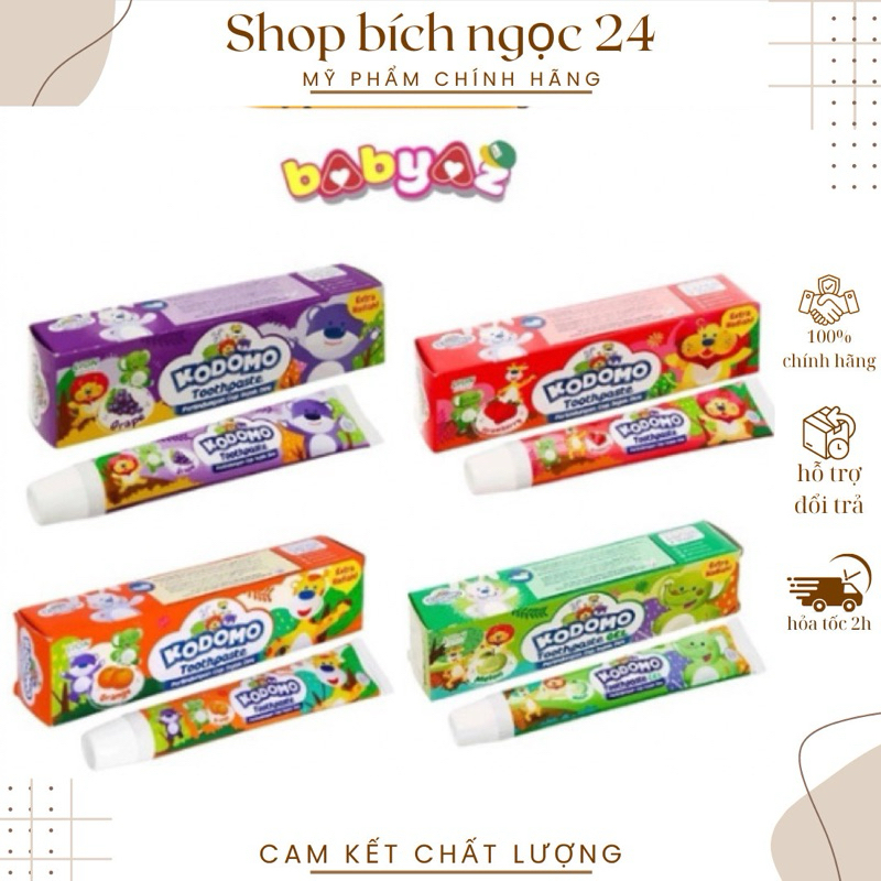 Kem Đánh Răng Trẻ Em Kodomo Kem Đánh Răng Cho Bé Nuốt Được Hàng Chinh Hãng Trọng Lượng 45gr