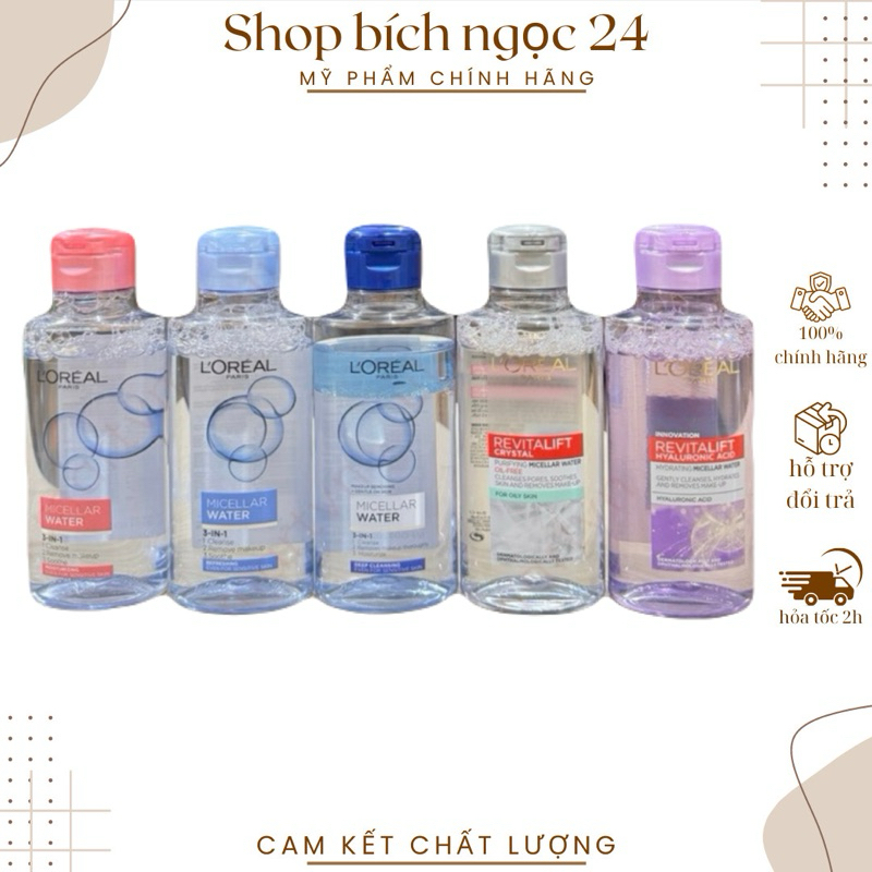 Nước Tẩy Trang L'Oreal Paris Cho Mọi Loại Da 3-in-1 Loreal Micellar Water 95ml