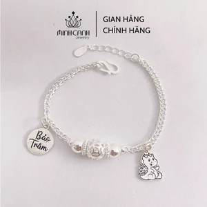 Lắc Bạc Bi Kim Tiền Khắc Tên Mix Charm Con Giáp Cho Bé - Minh Canh Jewelry