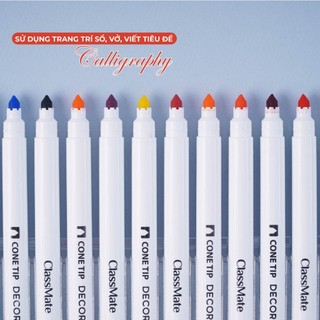 Bút Decor Pen Ngòi Cone Tip Chuyên Viết Calligrahy 20 Màu, Bút Màu Đầu Ngòi Chóp Nón Dùng Trang Trí Sổ Vở MK002