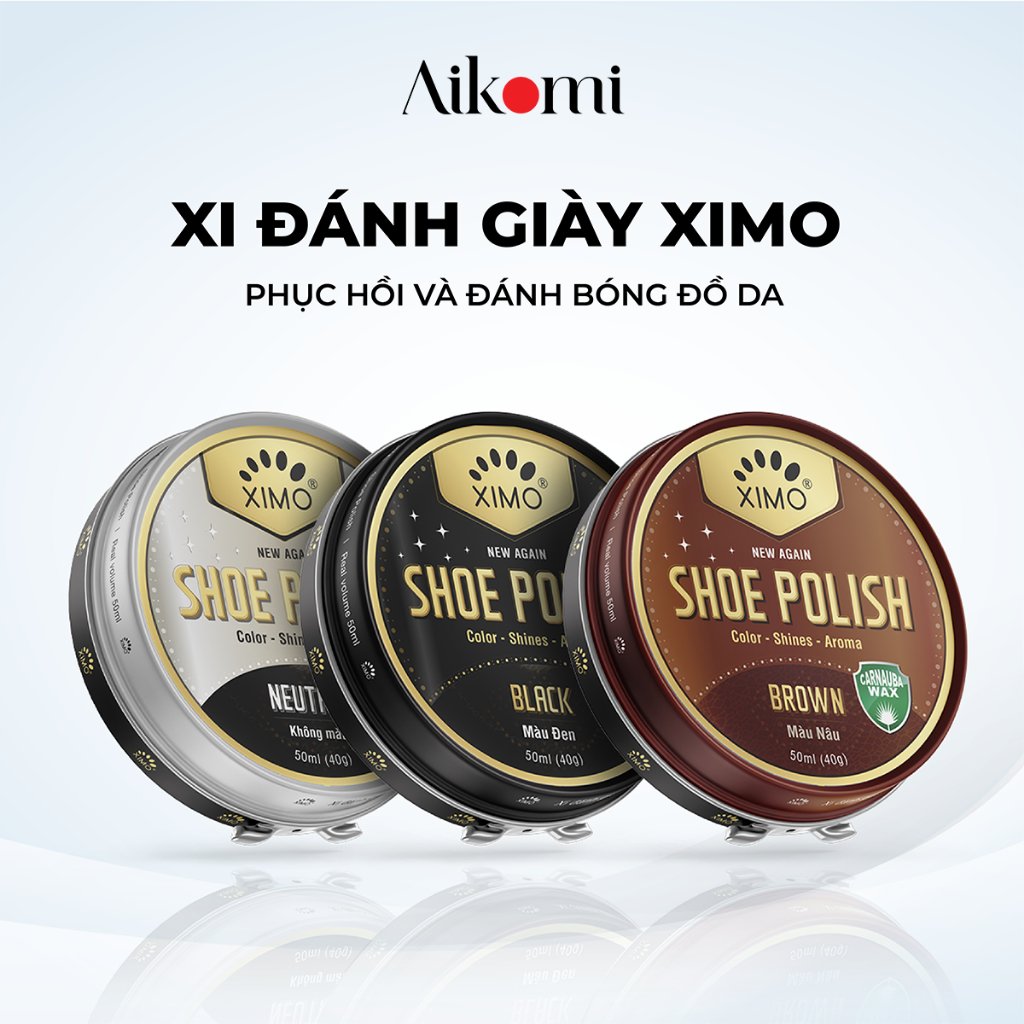 Ảnh Xi đánh giày XIMO Shoe Polish dạng sáp giúp đánh bóng, bổ sung màu cho giày, đồ da XXI08 50ml 1