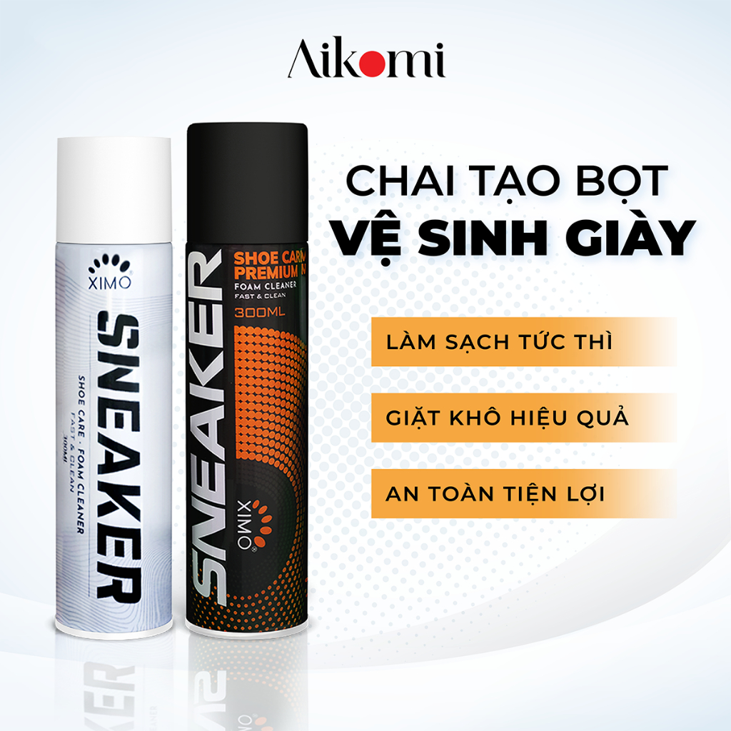 Ảnh Chai Xịt Tạo Bọt Vệ Sinh Giày XIMO Cao Cấp 300ml làm sạch giày cao cấp giúp giày trắng sáng như mới (VSG02) 2