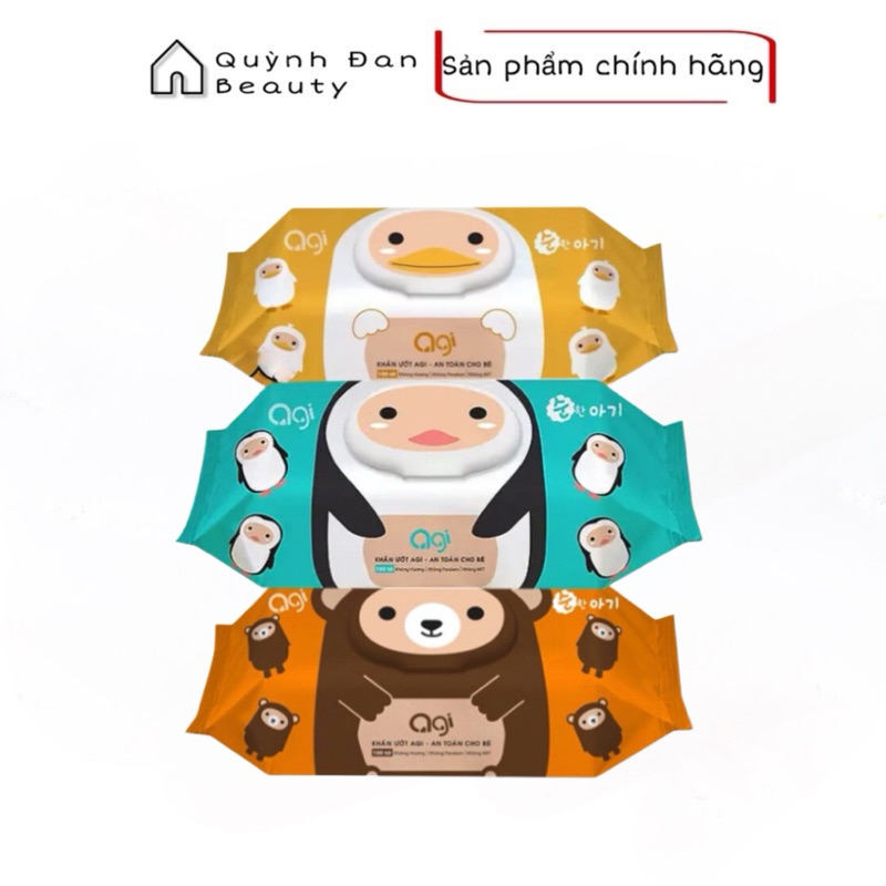 Khăn ướt Agi, Khăn giấy ướt không mùi chính hãng mềm mịn an toàn cho bé yêu - Gói 100 tờ