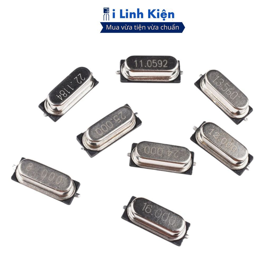 Thạch anh chân dán 4Mhz 6Mhz 8Mhz 12Mhz 16Mhz 20Mhz 24Mhz 49SMD chính hãng ilinhkien.