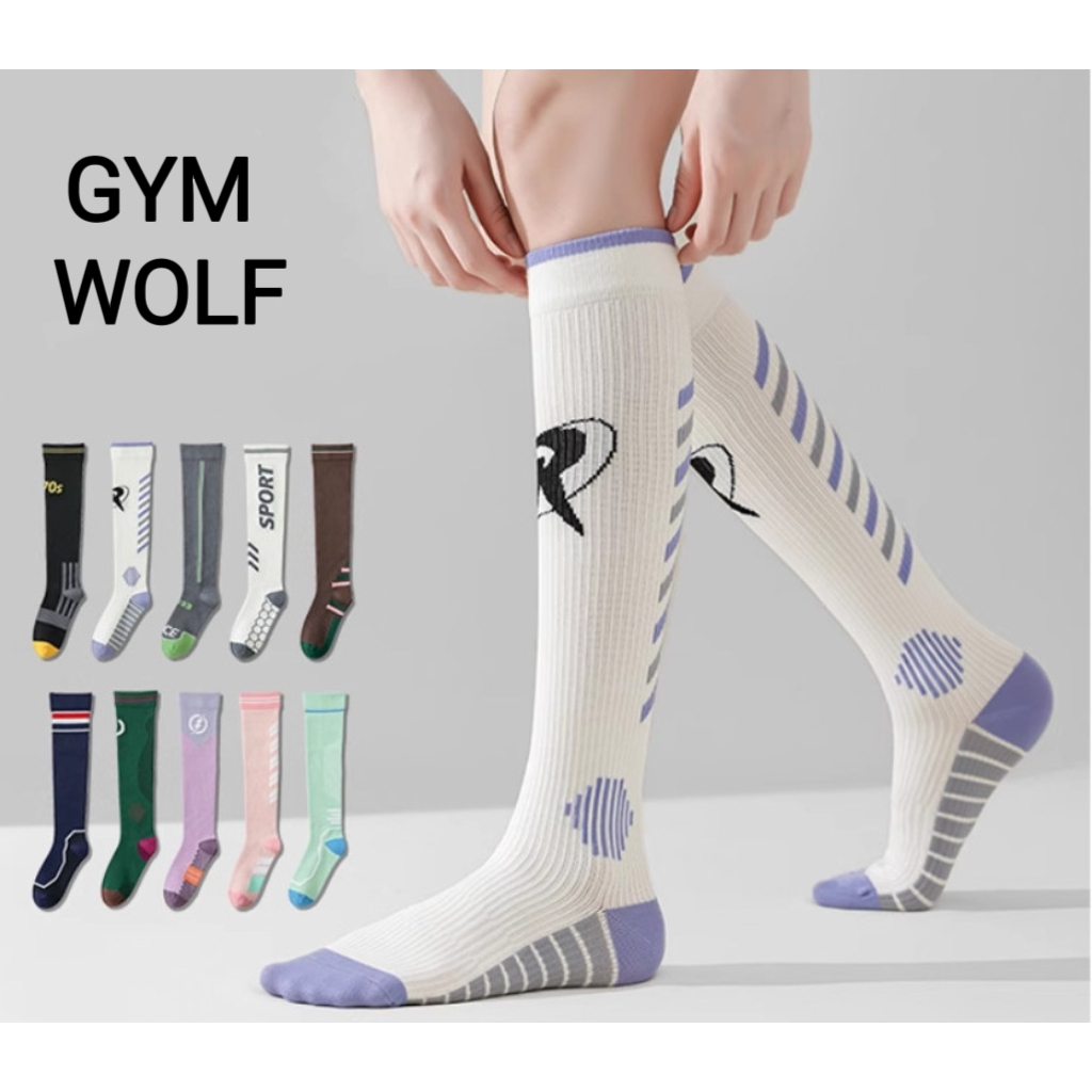 Vớ Tất nữ siêu cao cổ 10 màu loại dày phù hợp chạy bộ, nhảy dây, tập gym...