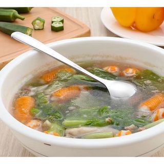 Muỗng Múc Canh Súp Lòng Sâu Loại Nhỏ Hàn Quốc Inox 304 Cán Dài 20 x 5,5 cm Chất Lượng Cao Dễ Vệ Sinh Phụ Kiện Nhà Bếp