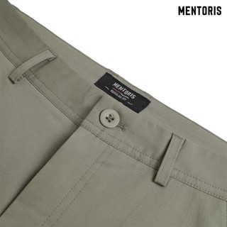 Quần Short Kaki Nam MENTORIS, Mềm Mại Cao Cấp, Cạp Khóa Kéo Kèm Đai, Trẻ Trung, Năng Động MKS201R