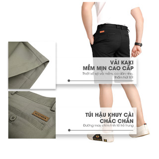 Quần Short Kaki Nam MENTORIS, Mềm Mại Cao Cấp, Cạp Khóa Kéo Kèm Đai, Trẻ Trung, Năng Động MKS201R