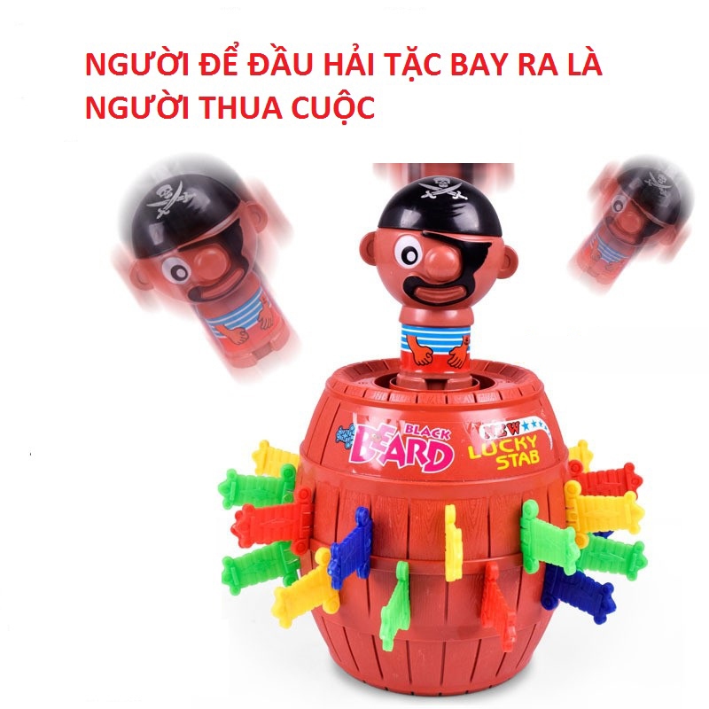 Đồ Chơi Đâm Hải Tặc Size Lớn 21Cm, Trò Chơi Thùng Hải Tặc Vui Nhộn Kèm 24 Kiếm Cho Bé Và Gia Đình