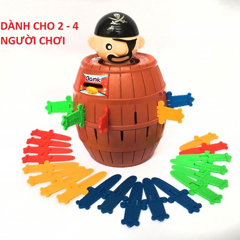 Đồ Chơi Đâm Hải Tặc Size Lớn 21Cm, Trò Chơi Thùng Hải Tặc Vui Nhộn Kèm 24 Kiếm Cho Bé Và Gia Đình