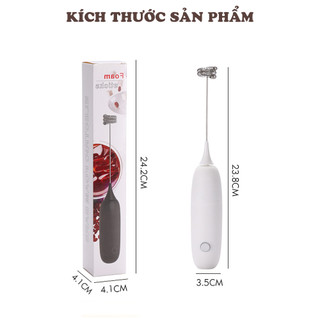 Máy đánh trứng sữa, tạo bọt cafe cầm tay mini cao cấp - chất liệu ABS, thép không gỉ sử dụng pin tiện lợi