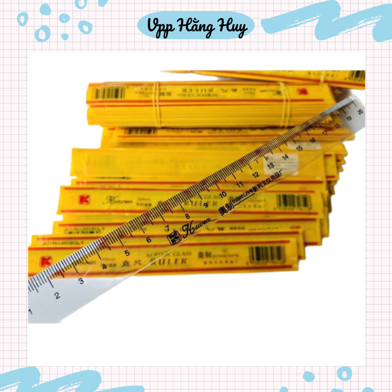 Combo 5 Thước Kẻ Kewen 20cm Cứng Cáp, Loại Đẹp