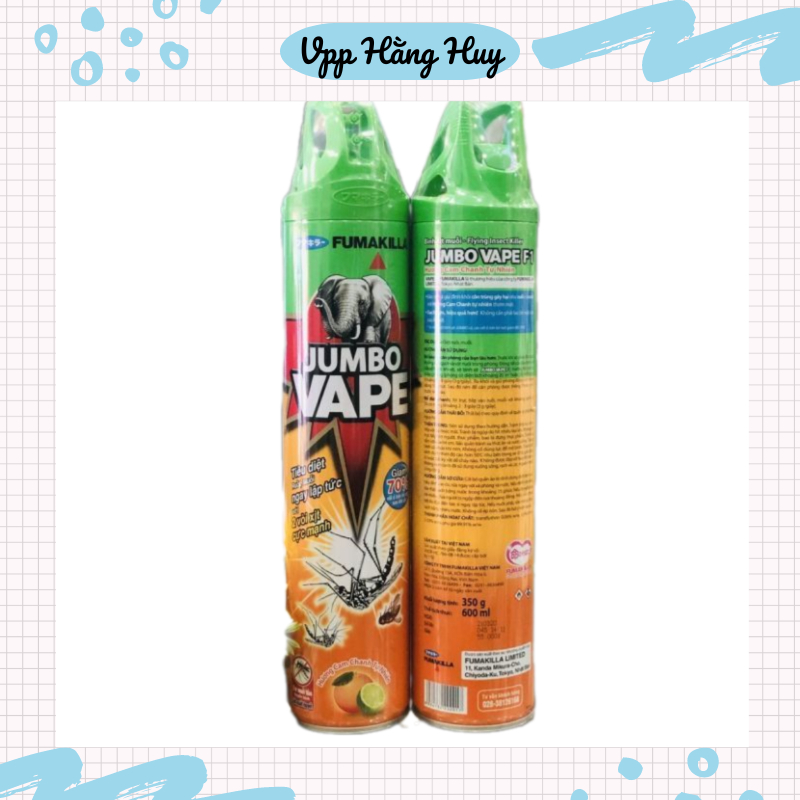 Bình Xịt CônTrùng, Xịt Muỗi Jumbo Vape 600ml