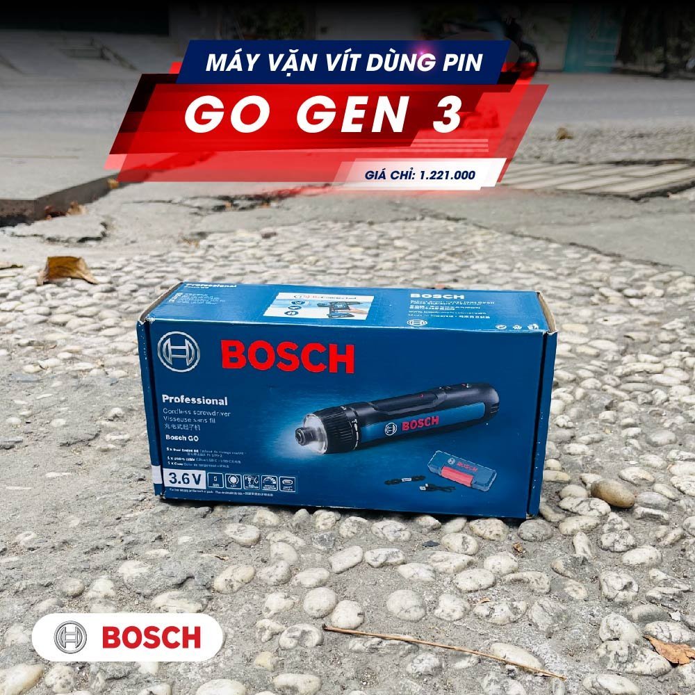 Máy vặn vít dùng pin Bosch Go Gen 3 MỚI (Solo) - Hàng chính hãng