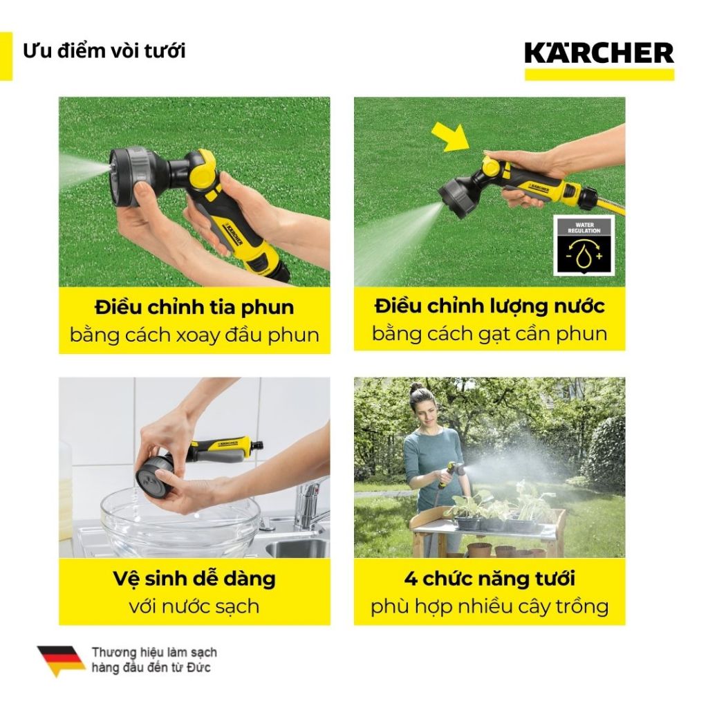 Ảnh Súng tưới cây với 4 mức tưới khác nhau Karcher (2.645-269.0) 2