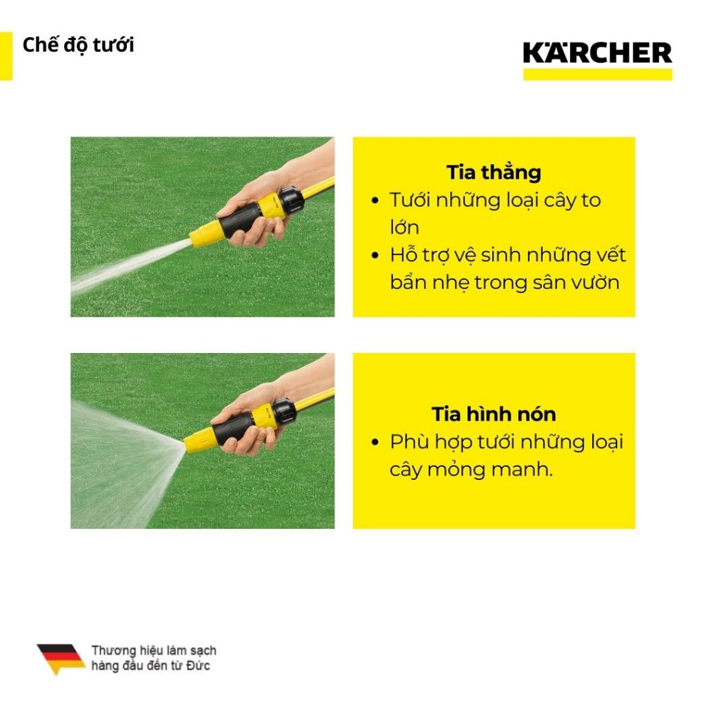 Ảnh Đầu phun tưới cây Karcher với 2 chế độ tưới (tưới tia và tưới xòe chữ V) 1