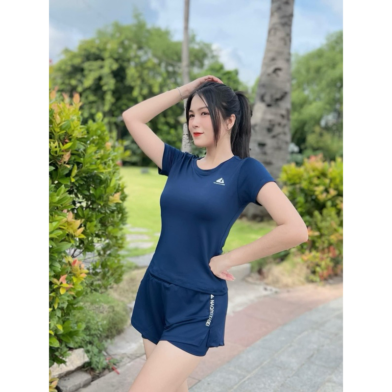 [Có túi] Độ tập gym nữ, bộ tập nhảy erobic nữ, quần 2 lớp áo cộc cao cấp chất thun mát thấm mồ hôi. Mmestore