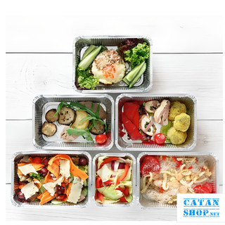 Set 20 chiếc khuôn bạc nướng hình vuông, khay giấy bạc sử dụng cho nồi chiên không dầu nhiều kích thước