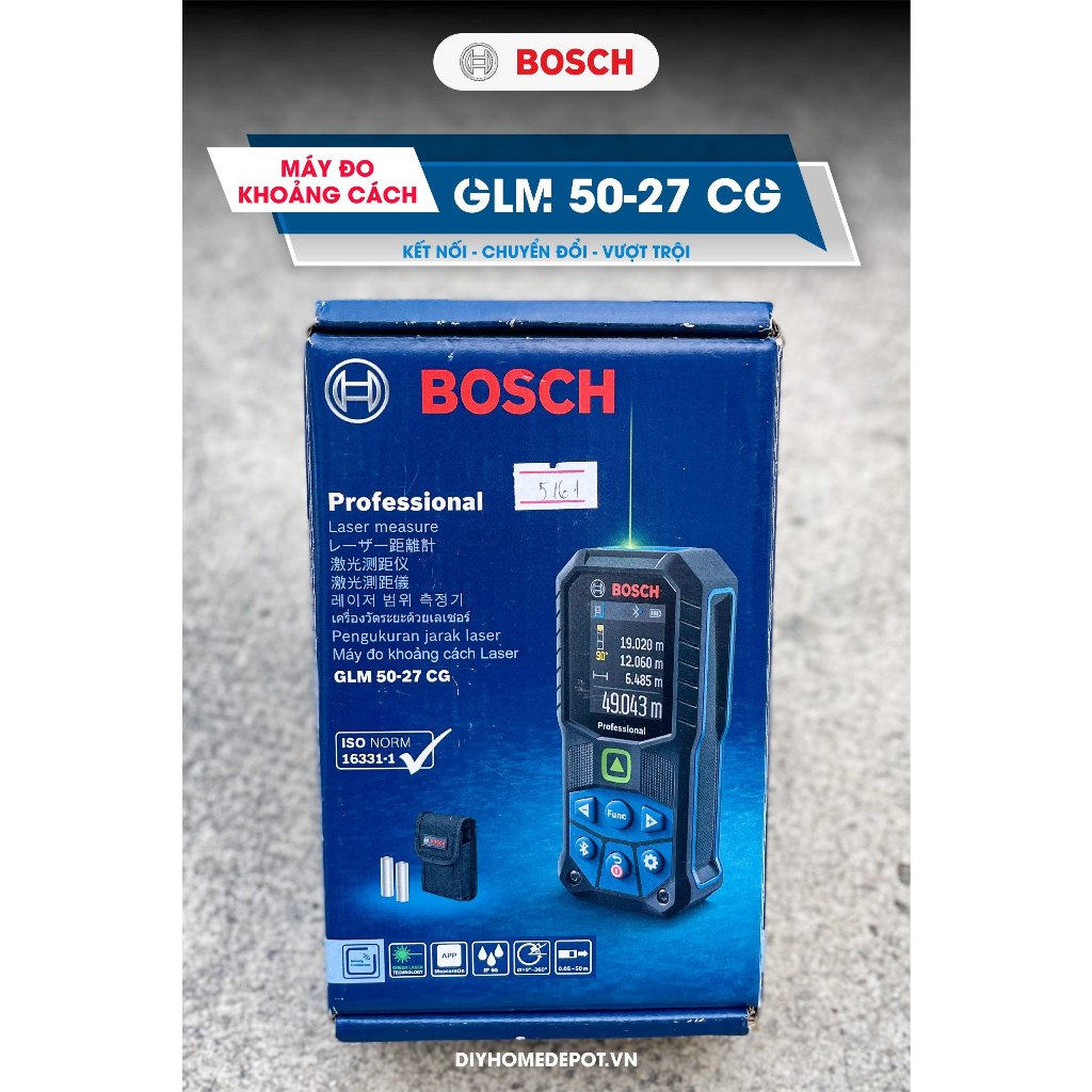 Máy đo khoảng cách Laser tia Xanh Bosch GLM 50-27 CG