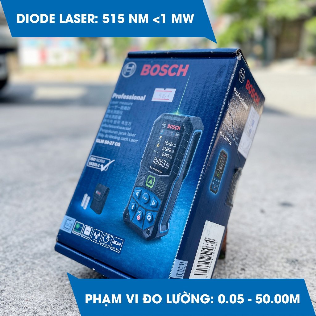 Máy đo khoảng cách Laser tia Xanh Bosch GLM 50-27 CG