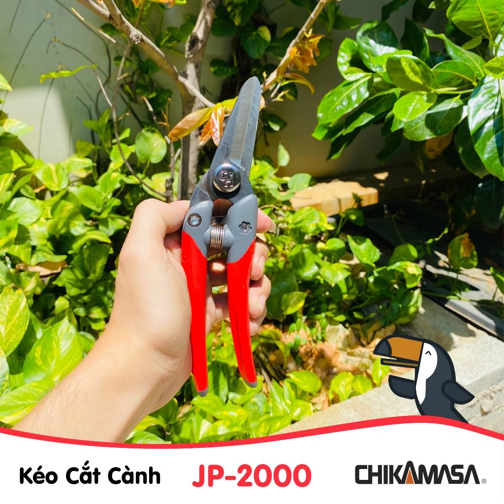 Kéo cắt cành cao cấp Nhật bản Chikamasa JP-2000, chiều dài lưỡi 45mm, lưỡi thép carbon chất lượng cao siêu bén