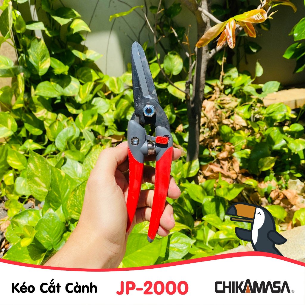 Kéo cắt cành cao cấp Nhật bản Chikamasa JP-2000, chiều dài lưỡi 45mm, lưỡi thép carbon chất lượng cao siêu bén