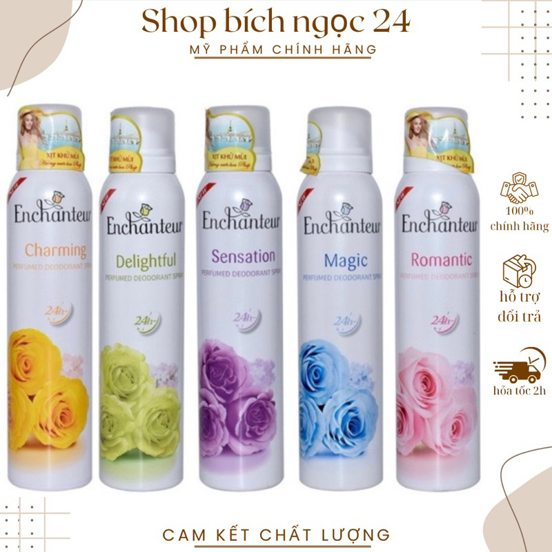 Xịt khử mùi Enchanteur Charming/Delightful/Romantic/Magic 150ml