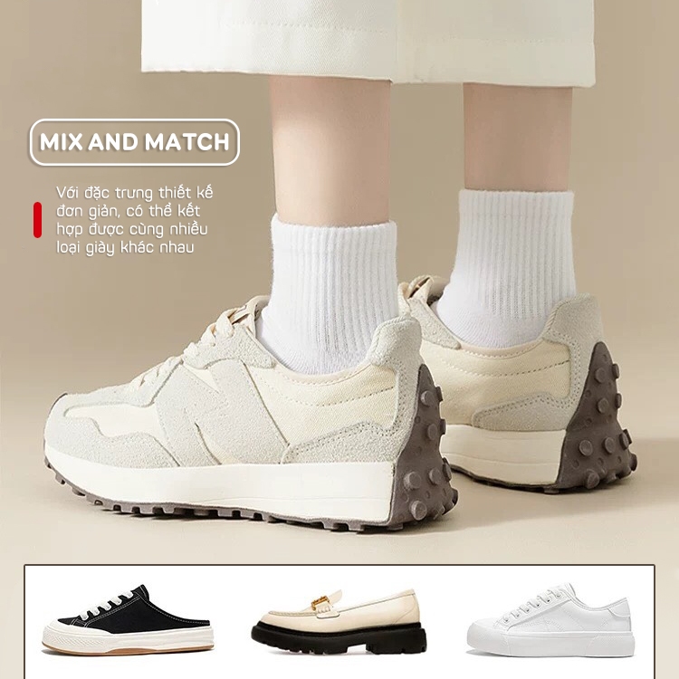Tất vớ nam hai màu trung tính trắng đen phong cách basic, chất liệu cotton thoáng khí - Ekiu Shop