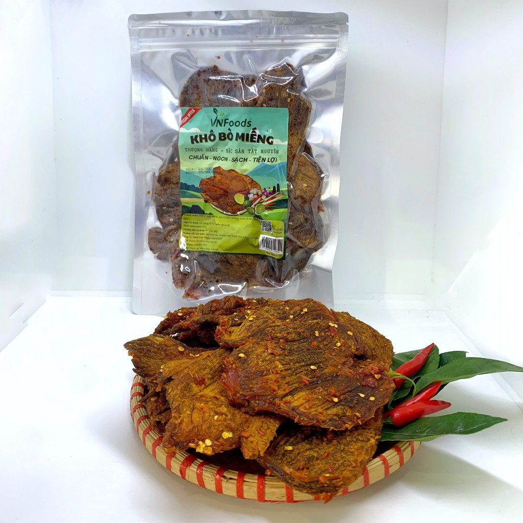 Khô Bò Miếng Tây Nguyên Thượng Hạng 500Gr Loại Đặc Biệt VNFoods