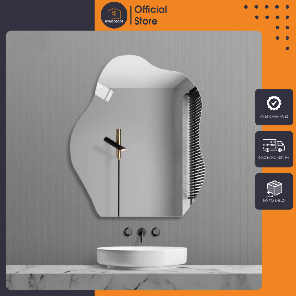 Gương decor hình hạt đậu Decor Smart để bàn make up Touch led thời thượng đủ kích thước