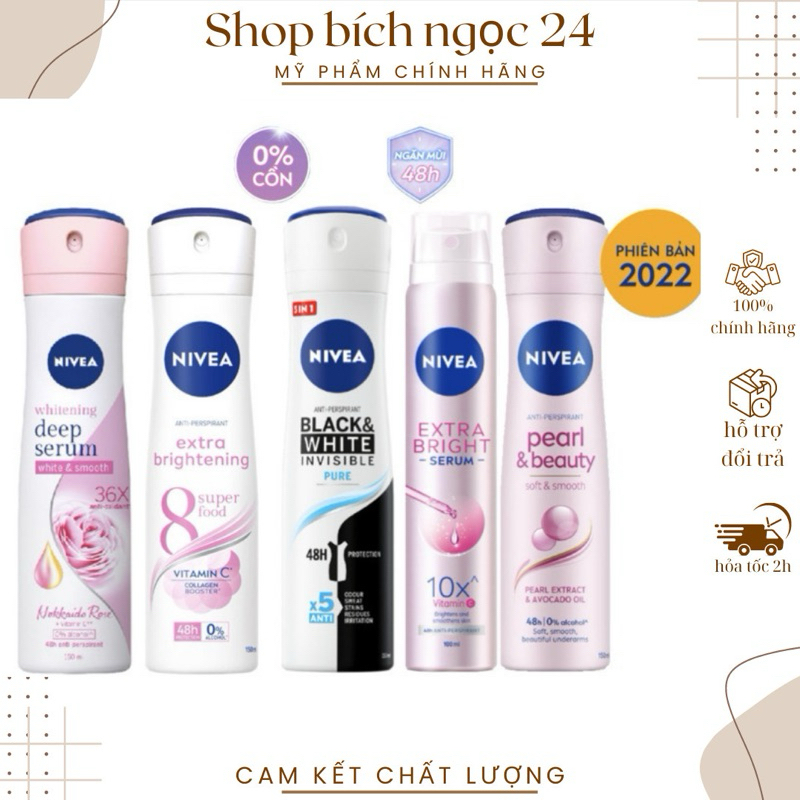 Xịt Khử Mùi Nữ Nivea 150ml - Sáng Da, Mờ Vết Thâm