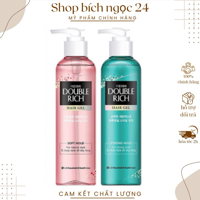 Gel Tạo Kiểu Tóc và Giữ Nếp Tự Nhiên Double Rich Soft 250ml