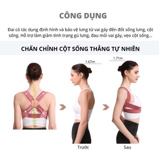 Đai chống gù lưng, đai lưng chống gù định hình cột sống hỗ trợ tập luyện thể thao thời trang