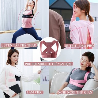 Đai chống gù lưng, đai lưng chống gù định hình cột sống hỗ trợ tập luyện thể thao thời trang