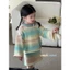 CANDIMIMI Set Áo Dài Tay Và Chân Váy Kẻ Xuân Hè Dễ Thương Cho Bé Gái - Phong Cách Hàn Quốc